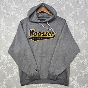 VTG Wooster Scots Hoodie Sweatshirt Men's Medium Pullover‎ College Gray Jansport